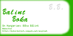 balint boka business card